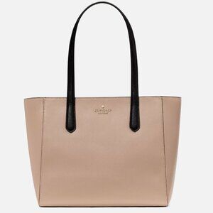 New Kate Spade Staci Medium Tote Saffiano Leather Warm Beige Multi